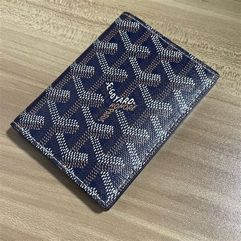 goyard navy blue card holder|goyard card holder retail price.